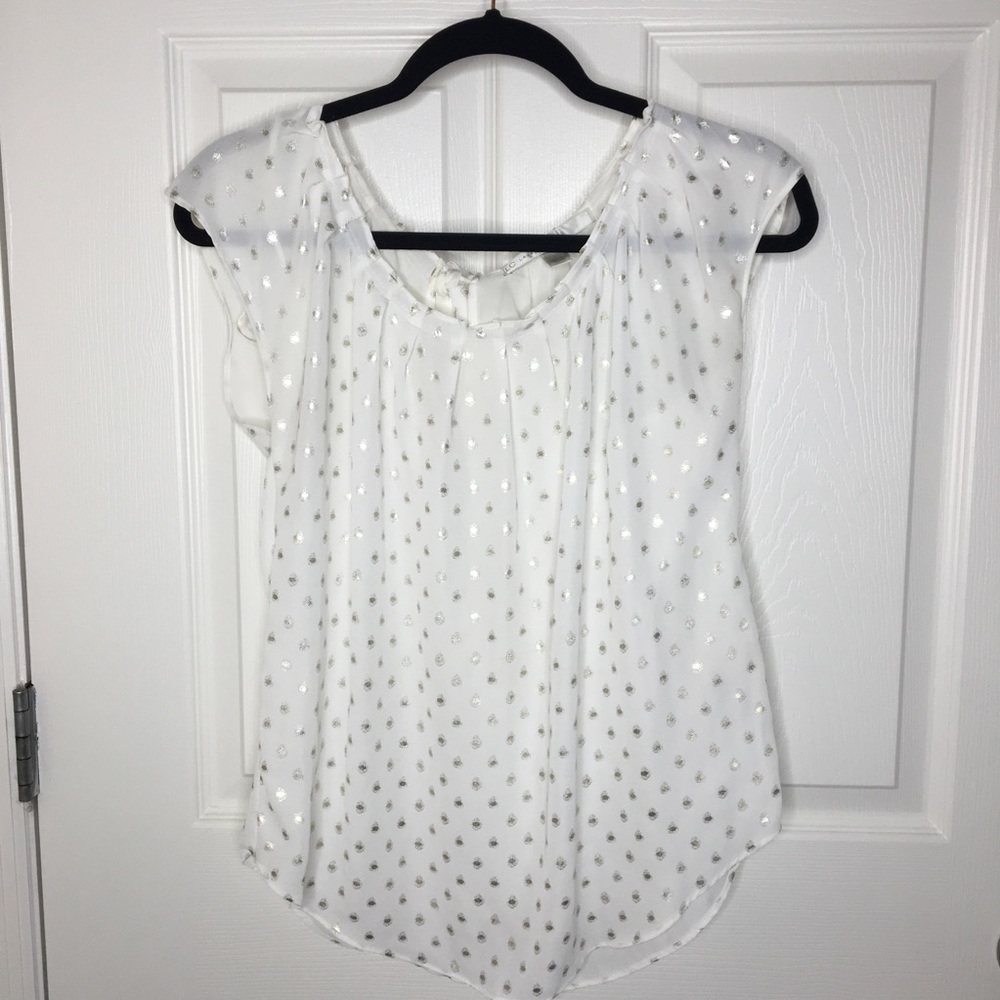 White and gold blouse